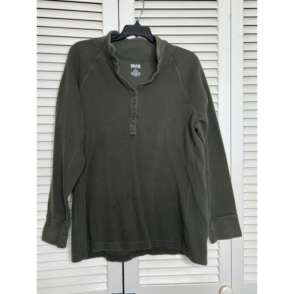 Duluth Heritage Ribbed XL Womens Olive Henley Homestead Cotton Gorpcore